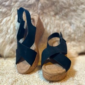 Chinese laundry cork and leather wedge heels. Size 8. Never worn NEW.